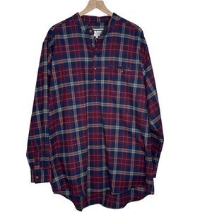 NWT Lee Valley Ireland Sleep Shirt Long Plaid Flannel GF Shirt Cotton Mens XXXL
